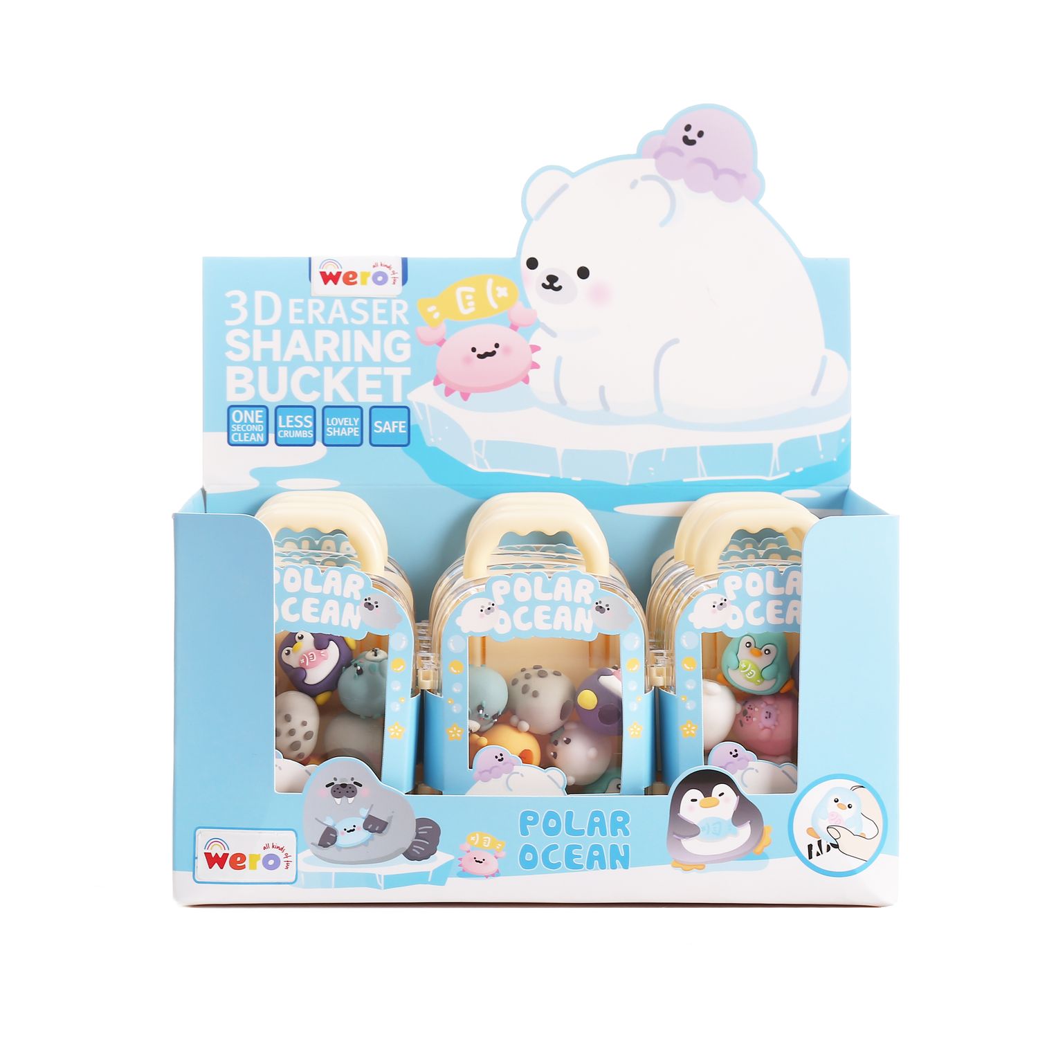 MALETA CON GOMAS PARA LAPIZ POLAR OCEAN