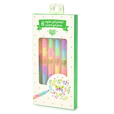 SET DE 6 LAPICERAS CON GEL ARCOIRIS