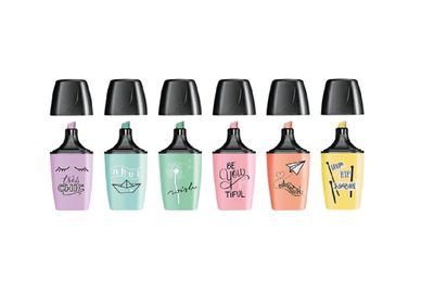 PACK DE 6 MINI RESALTADORES STABILO COLORES PASTELES
