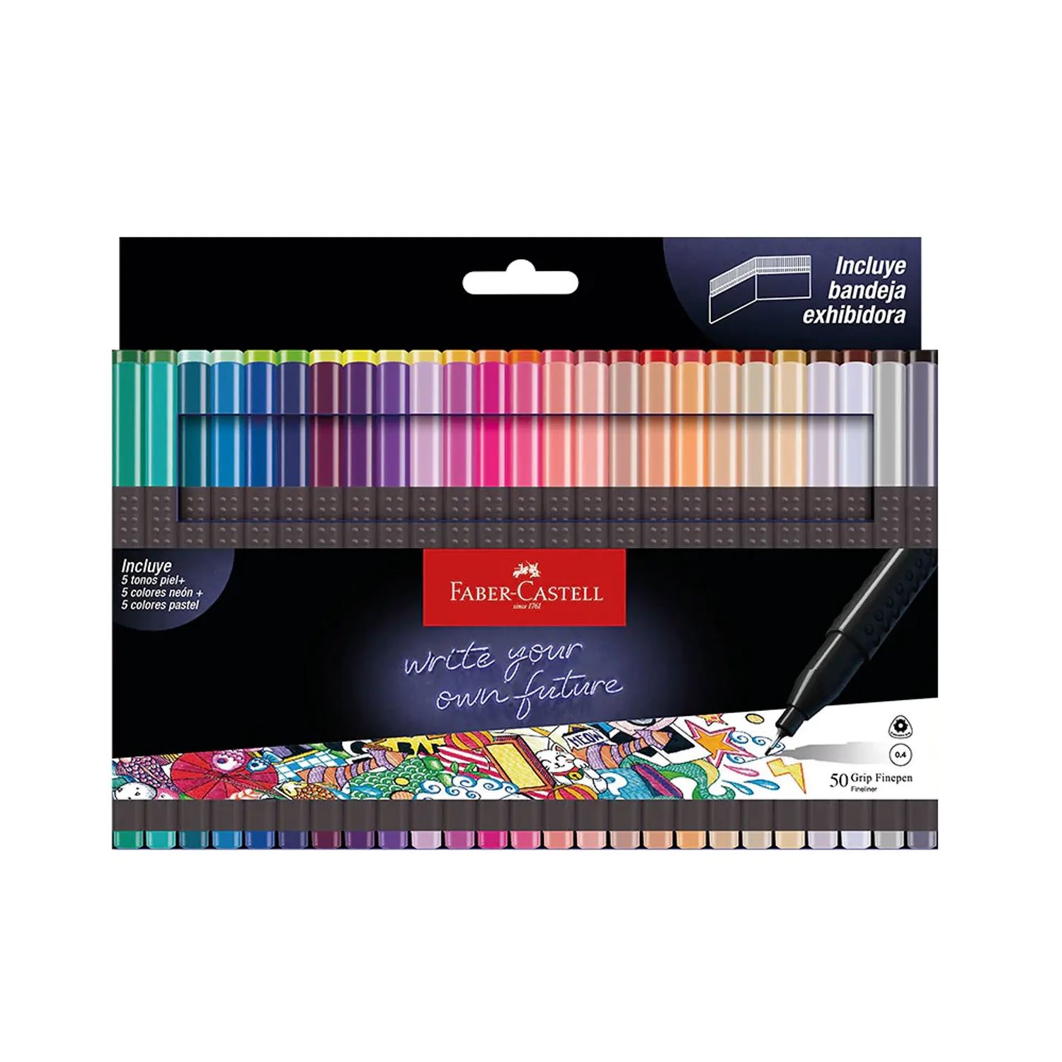 MICROFIBRAS FINELINER GRIP 0.4 50 UNIDADES