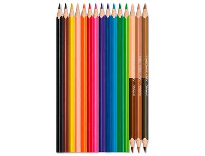 LAPICES DE COLORES 12 UNIDADES + 3 LAPICES TONOS PIEL DOBLE PUNTA