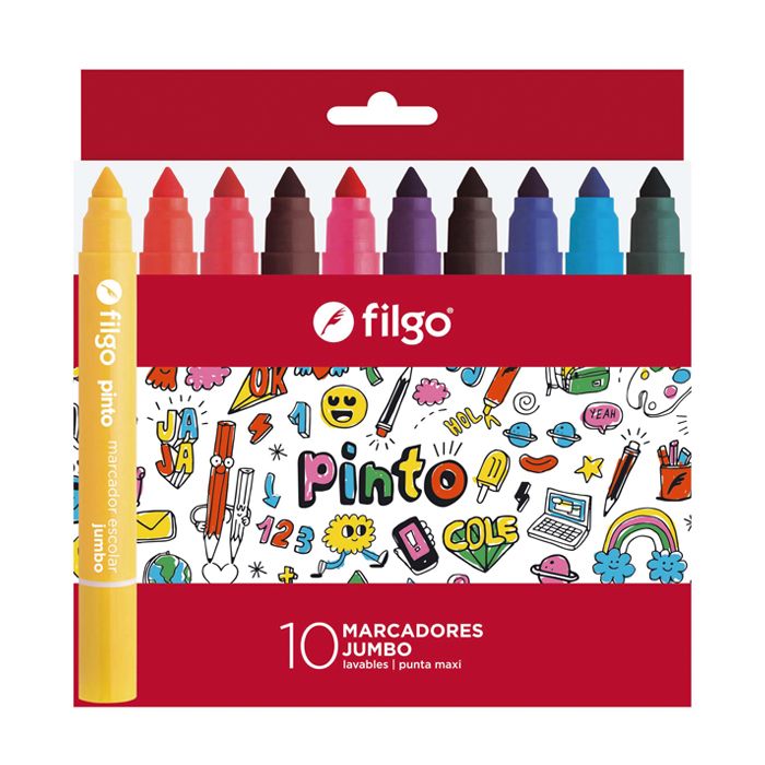 MARCADORES PINTO JUMBO 10 UNIDADES