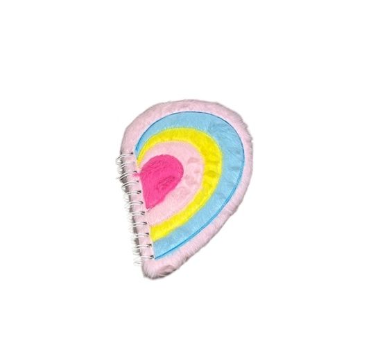 CUADERNO A5 RAYADO DISEÑO CORAZON PELUDO