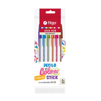 LAPICERAS PACK FLOW BRILLANTES POR 6 UNIDADES