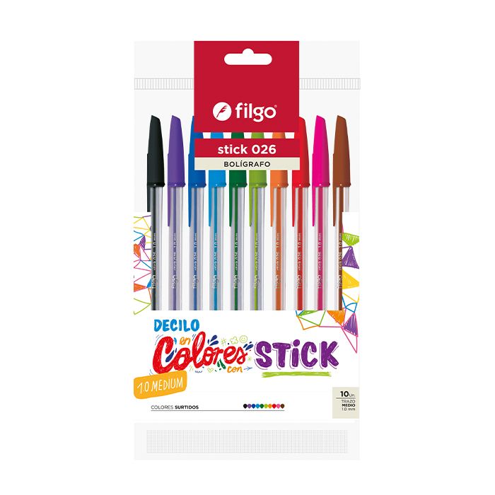 LAPICERAS PACK FLOW BRILLANTES POR 10 UNIDADES