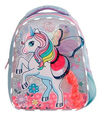 MOCHILA ESCOLAR CON LUCES DISEÑO UNICORNIO 13&quot;