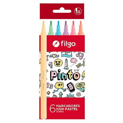 MARCADORES PINTO PASTEL POR 6 UNIDADES FILGO