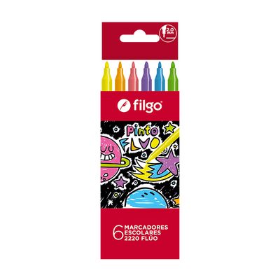 MARCADORES PINTO FLUO POR 6 UNIDADES FILGO