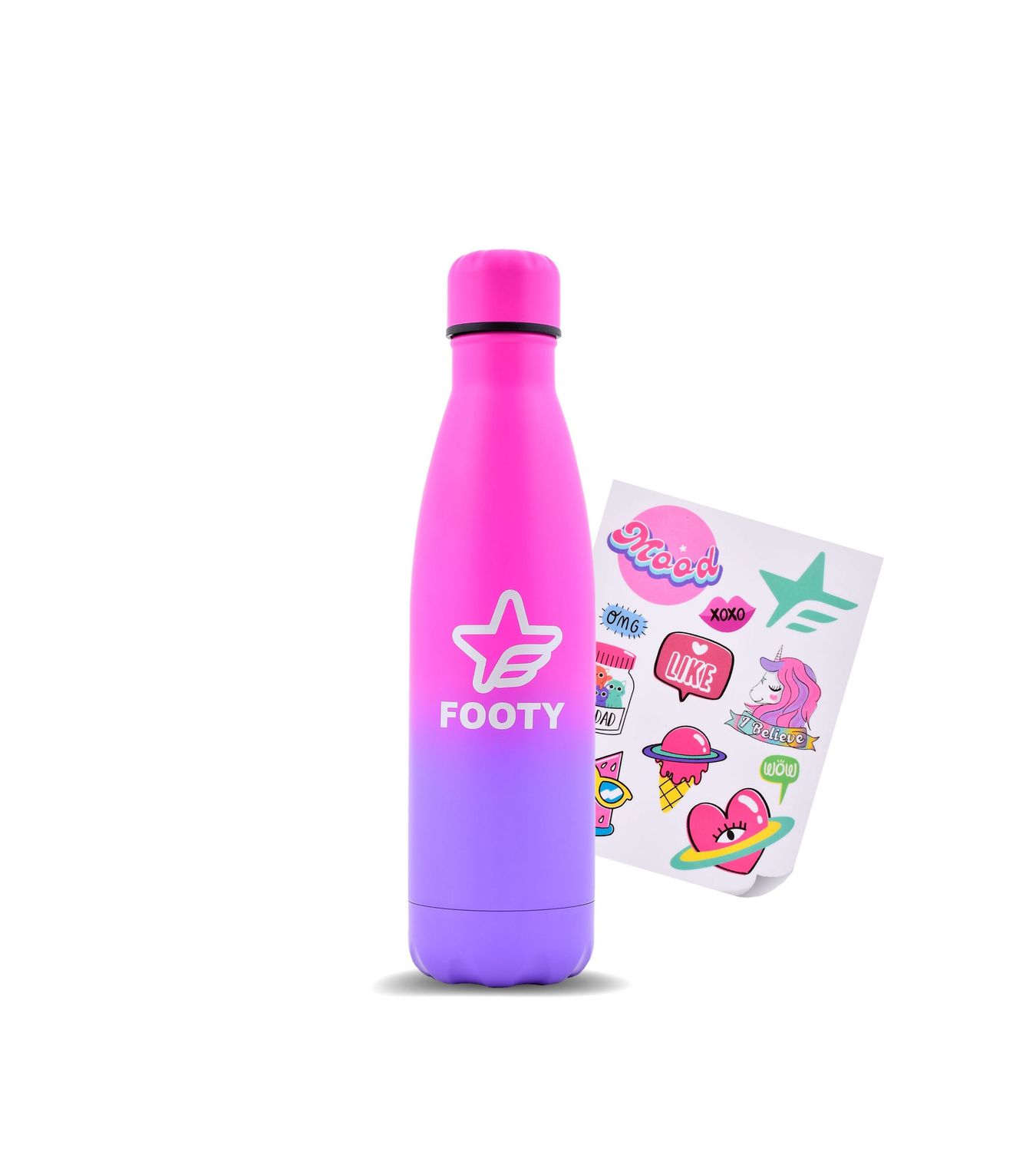 BOTELLA TERMICA FOOTY 500 ML EN DEGRADE ROSA