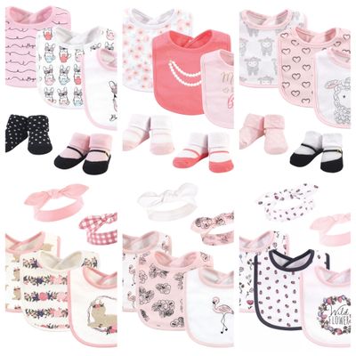 SET DE BABEROS CON VINCHAS/MEDIAS PARA BEBE