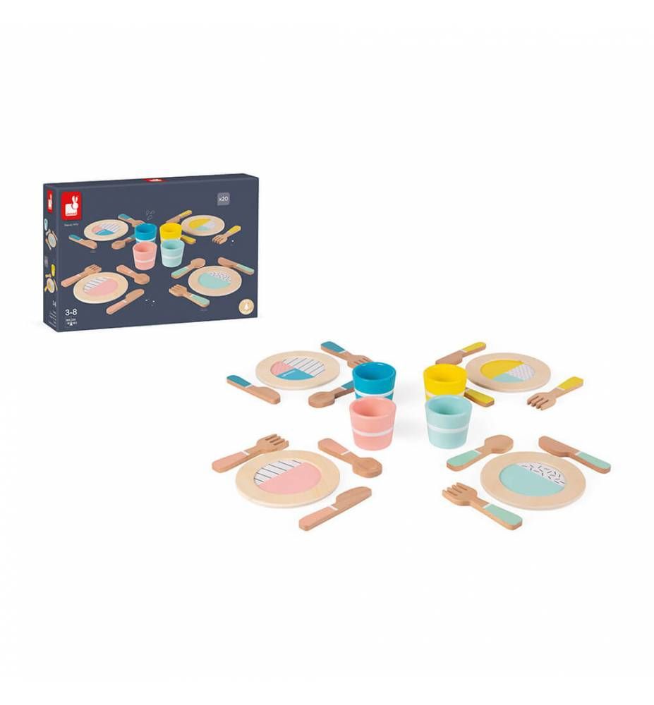 SET DE VAJILLA EN MADERA