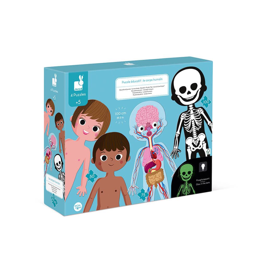 PUZZLE GIGANTE EDUCATIVO CUERPO HUMANO 4 PUZZLES