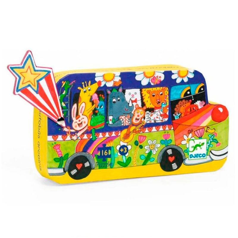 PUZZLE EL AUTOBUS ARCOIRIS  16 PIEZAS