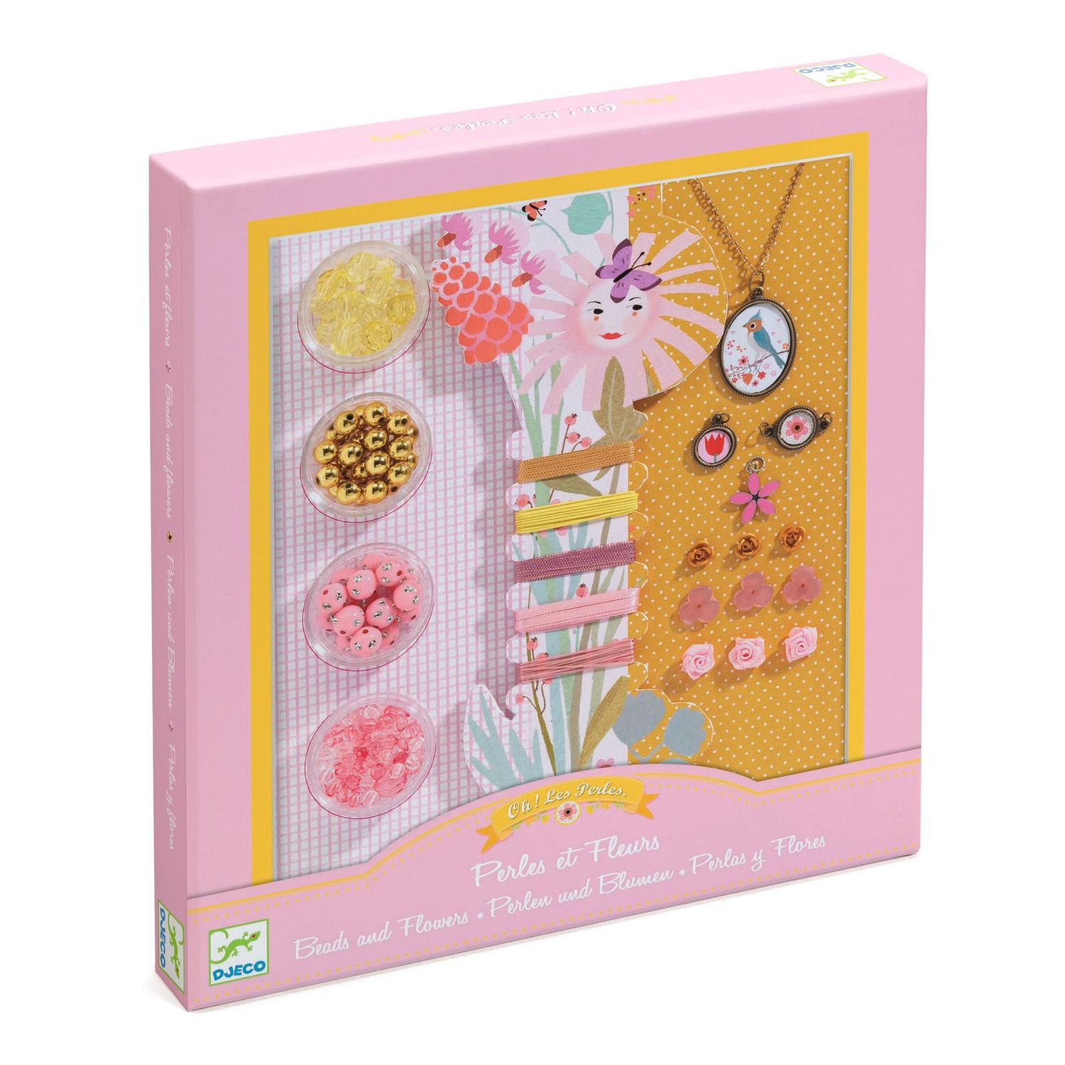 JUEGO PARA ARMAR PULSERAS PERLAS Y FLORES