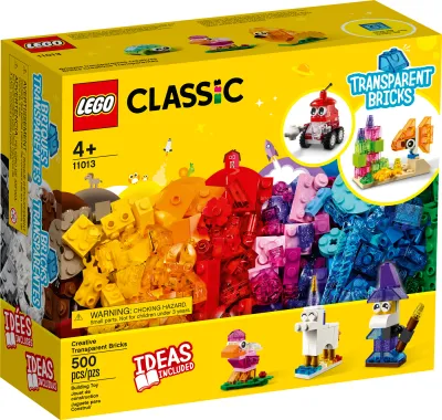 LEGO BRICKS CREATIVOS TRANSPARENTES 500 PIEZAS