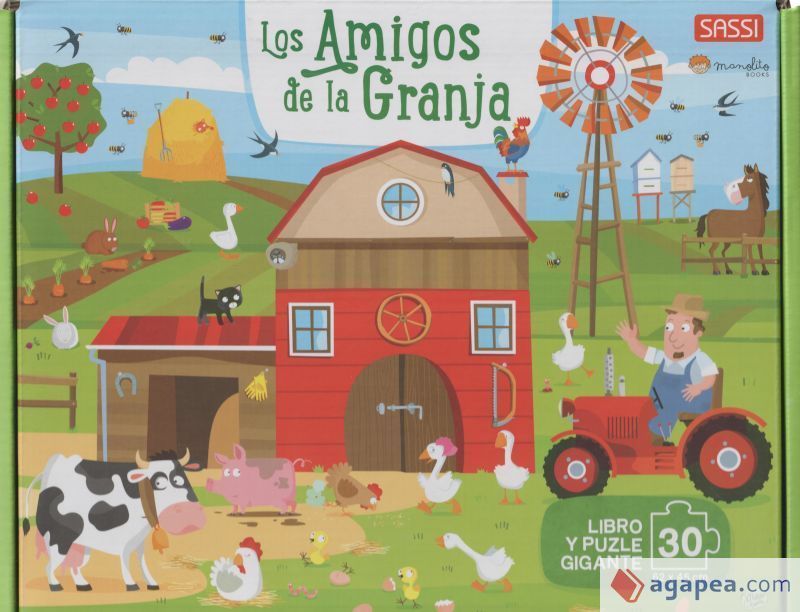 LOS AMIGOS DE LA GRANJA LIBRO Y PUZZLE 30 PIEZAS