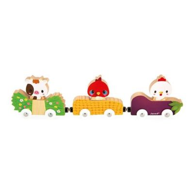 TREN EN MADERA MAGNETICO ANIMALES DE LA GRANJA