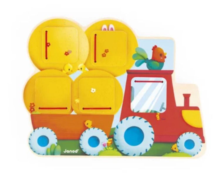 TRACTOR EN MADERA CON SOLAPAS DESCUBRE LOS ANIMALES