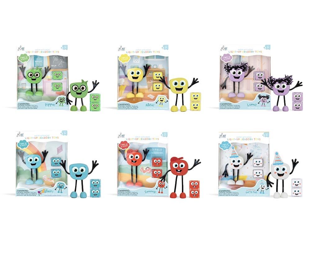 GLO PALS SET PERSONAJE + 2 CUBOS LUMINOSOS VARIOS