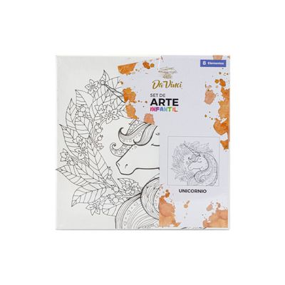 SET DE ARTE BASTIDOR CON 6 PINTURAS ACRILICAS DA VINCI UNICORNIO Y SIRENA