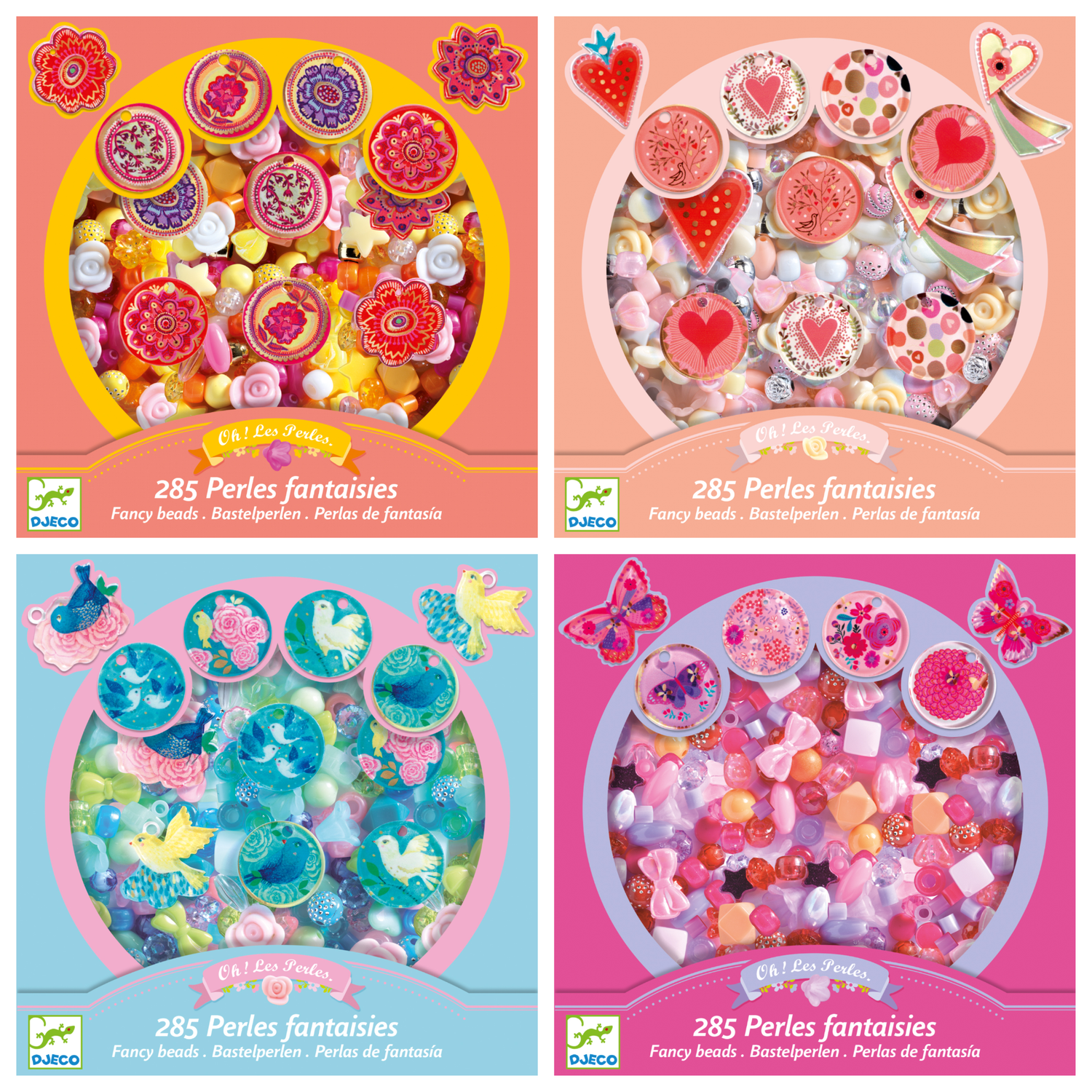 JUEGO PARA ARMAR PULSERAS PERLAS DE FANTASIA 285 PIEZAS