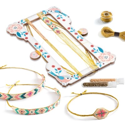 JUEGO PARA ARMAR PULSERAS PEQUEÑAS PERLAS CON TELAR