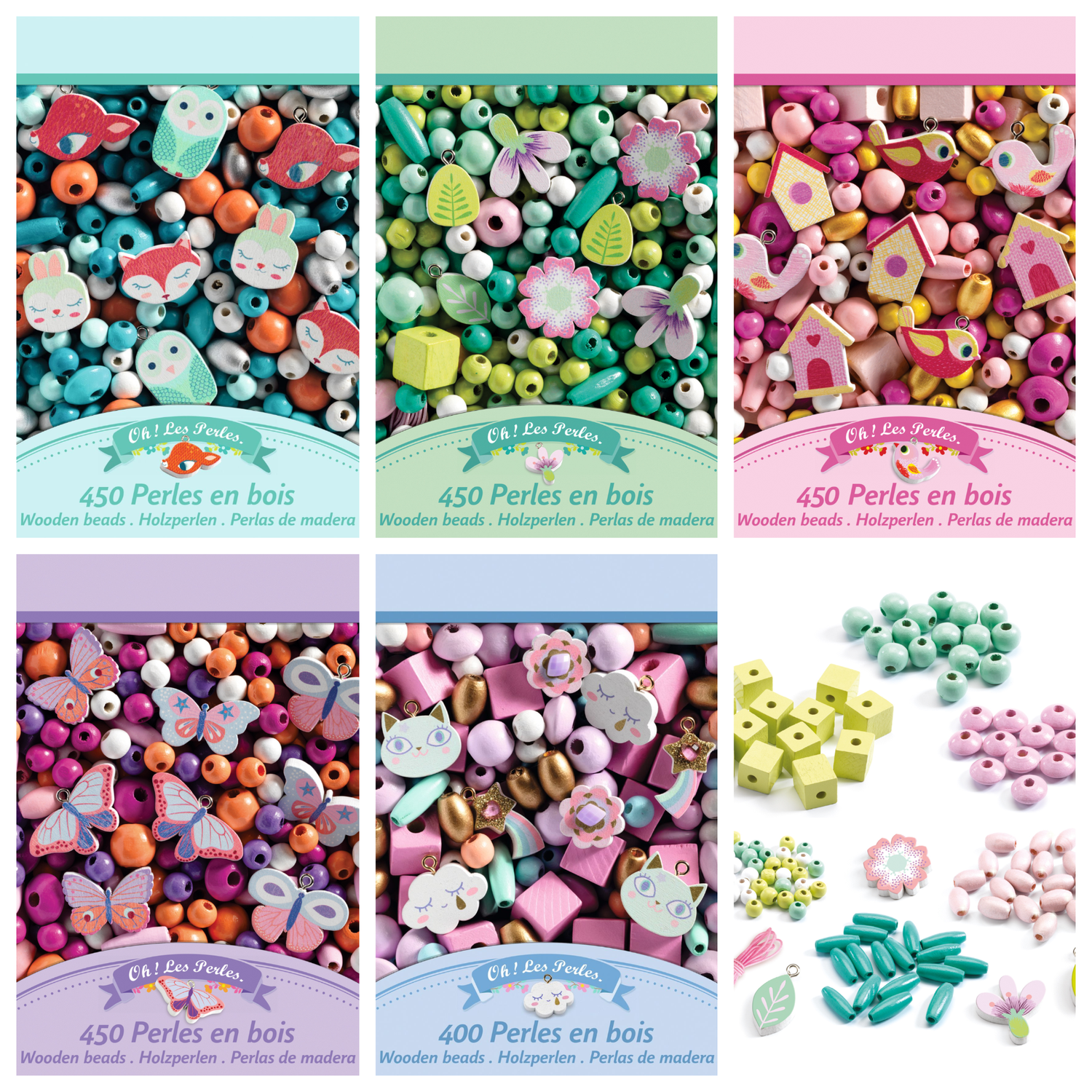 JUEGOS PARA ARMAR PULSERAS PERLAS DE MADERA