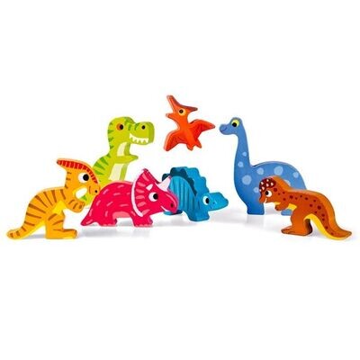 CHUNKY PUZZLE DE ENCASTRE EN MADERA DINOSAURIOS