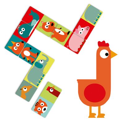 DOMINO PUZZLE ANIMALES 28 PIEZAS