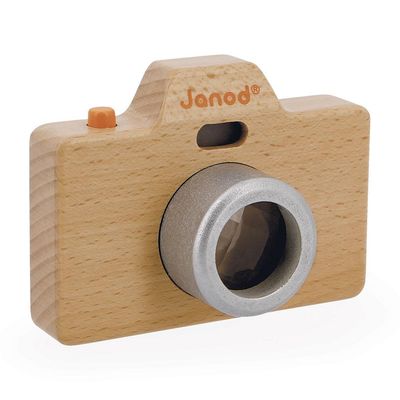 CAMARA DE FOTO DE MADERA CON FLASH
