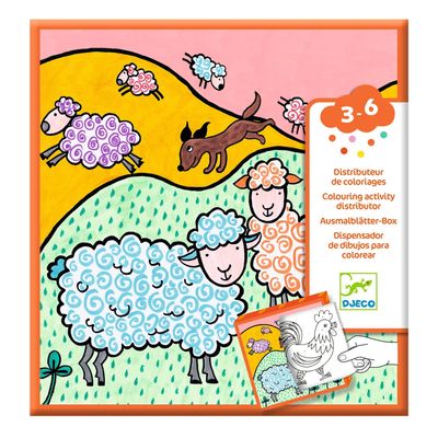 DISPENSADOR DE DIBUJOS PARA COLOREAR GRANJA