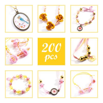 JUEGO PARA ARMAR PULSERAS PERLAS Y FLORES