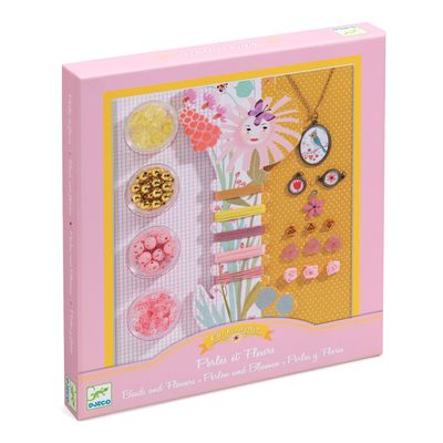 JUEGO PARA ARMAR PULSERAS PERLAS Y FLORES