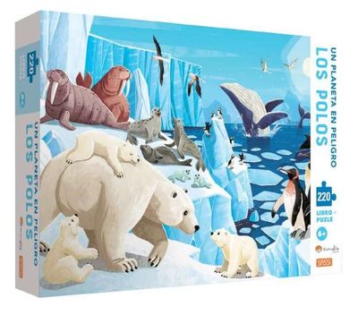 LIBRO LOS POLOS UN PLANETA EN PELIGRO + PUZZLE 220 PIEZAS