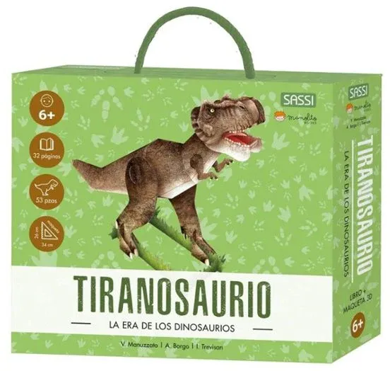 LIBRO TIRANOSAURIO LA ERA DE LOS DINOSAURIOS + PUZZLE 53 PIEZAS