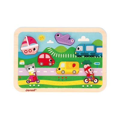 PUZZLE MADERA VEHICULOS 7 PIEZAS