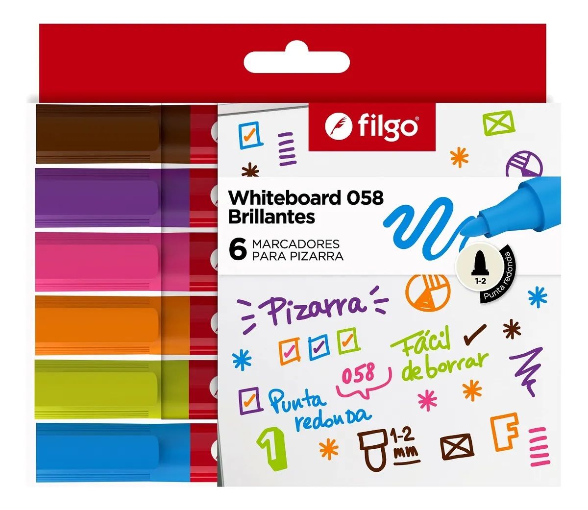 MARCADORES PARA PIZARRA 6 UNIDADES