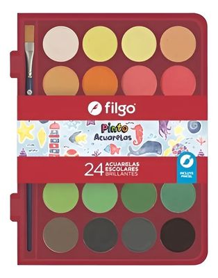 ACUARELAS FILGO ESTUCHE PLASTICO VARIOS