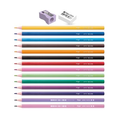 PACK 12LAPICES DE COLORES+2HB+SACAPUNTAS+GOMA VARIOS