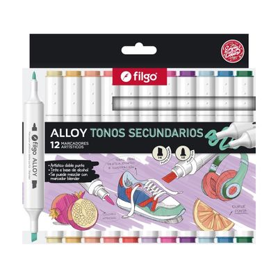 MARCADORES ARTISTICOS ALLOY DOBLE PUNTA FILGO TONOS VARIOS