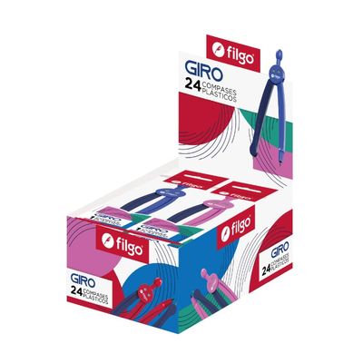 COMPAS PLASTICO GIRO COLORES FILGO