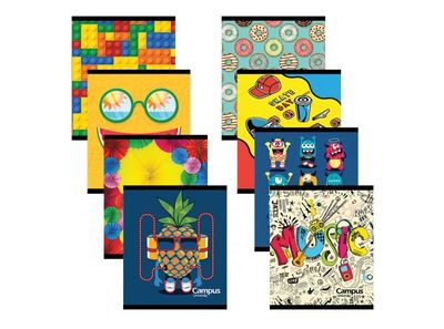 CUADERNO CAMPUS TAPA FLEXIBLE RAYADO CON MARGEN ENGRAMPADO 48HOJAS