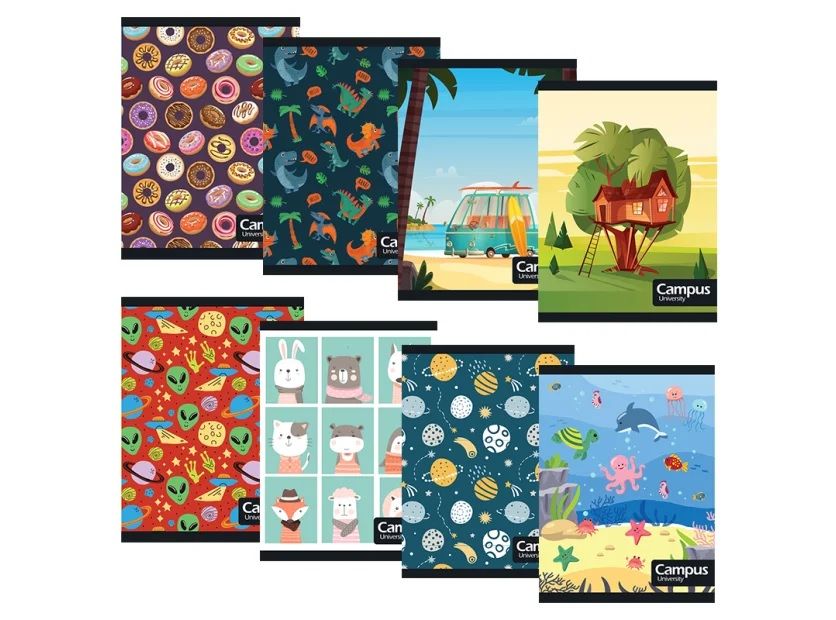 CUADERNO CAMPUS TAPA FLEXIBLE RAYADO CON MARGEN ENGRAMPADO 48HOJAS