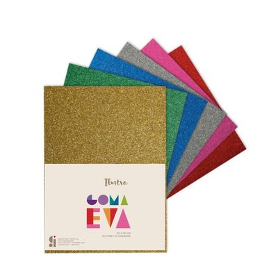 GOMA EVA A4 CON BRILLANTINA X10 ILUSTRA
