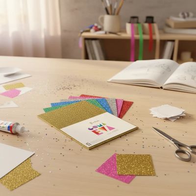 GOMA EVA A4 CON BRILLANTINA X10 ILUSTRA