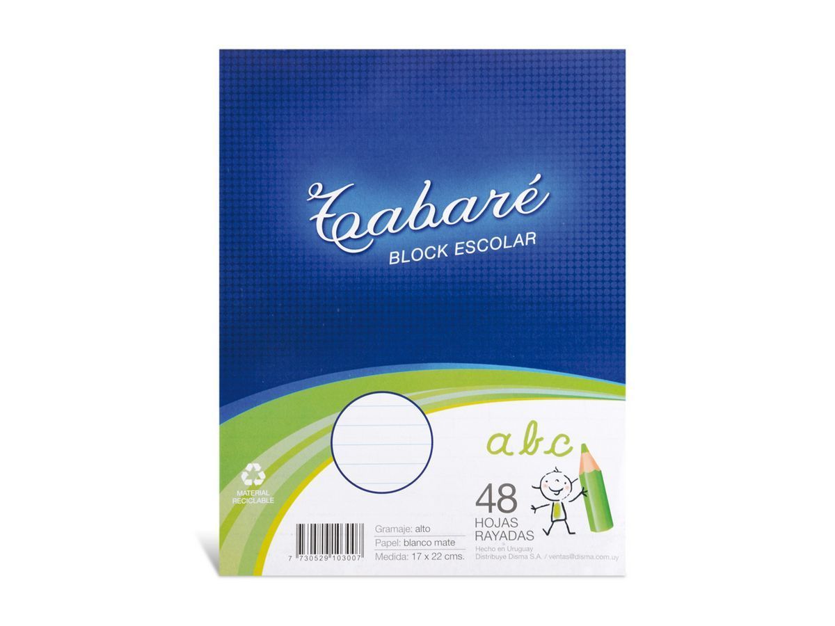 BLOCK ESCOLAR A RAYAS TABARE