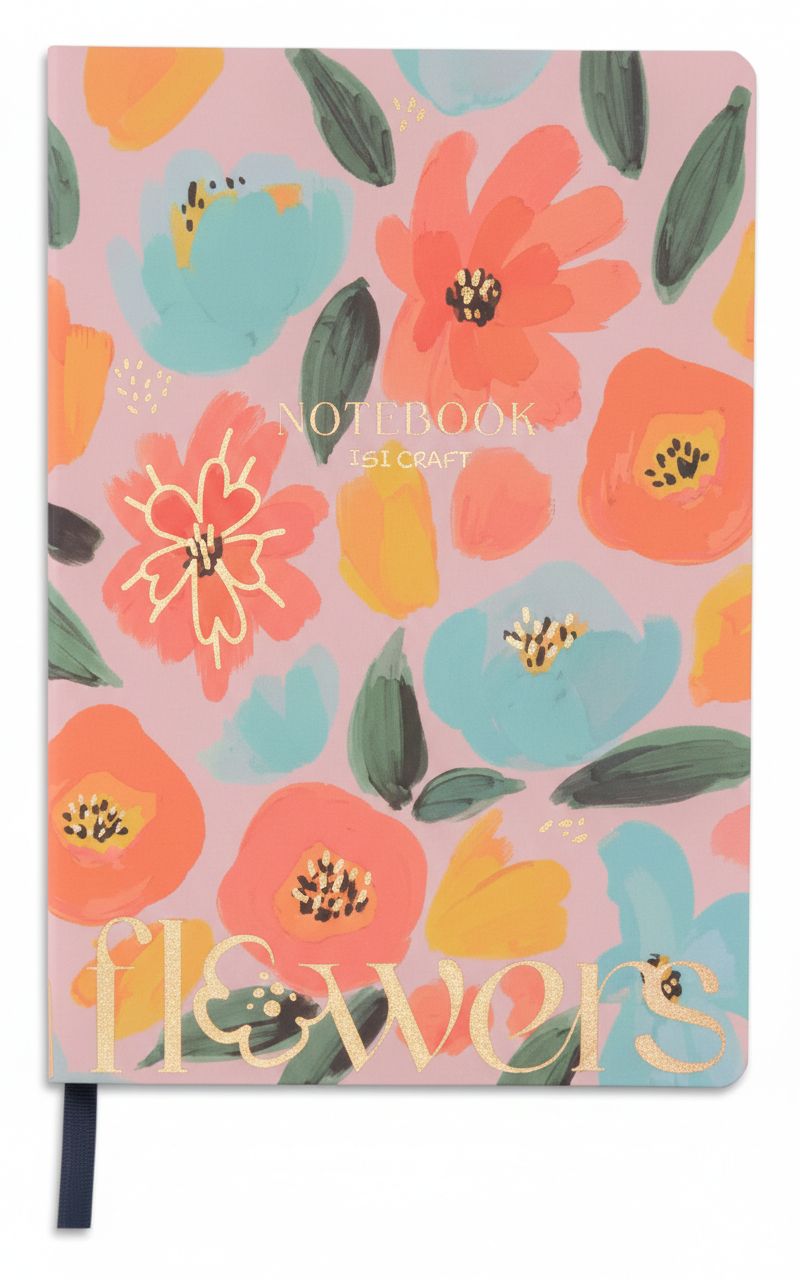 CUADERNO IBI CRAFT ECO CUERO FLOWERS