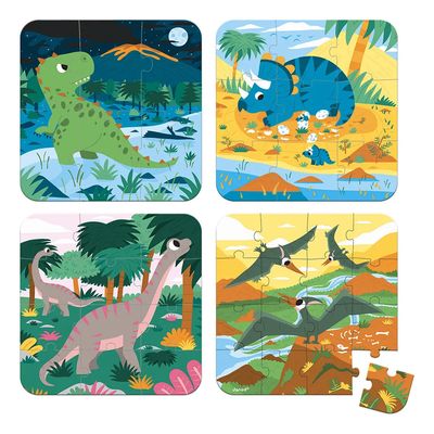 4 PUZZLES PROGRESIVOS DINOSAURIOS