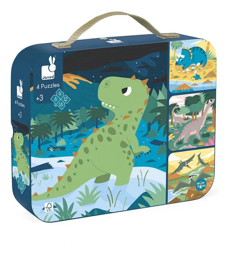 4 PUZZLES PROGRESIVOS DINOSAURIOS
