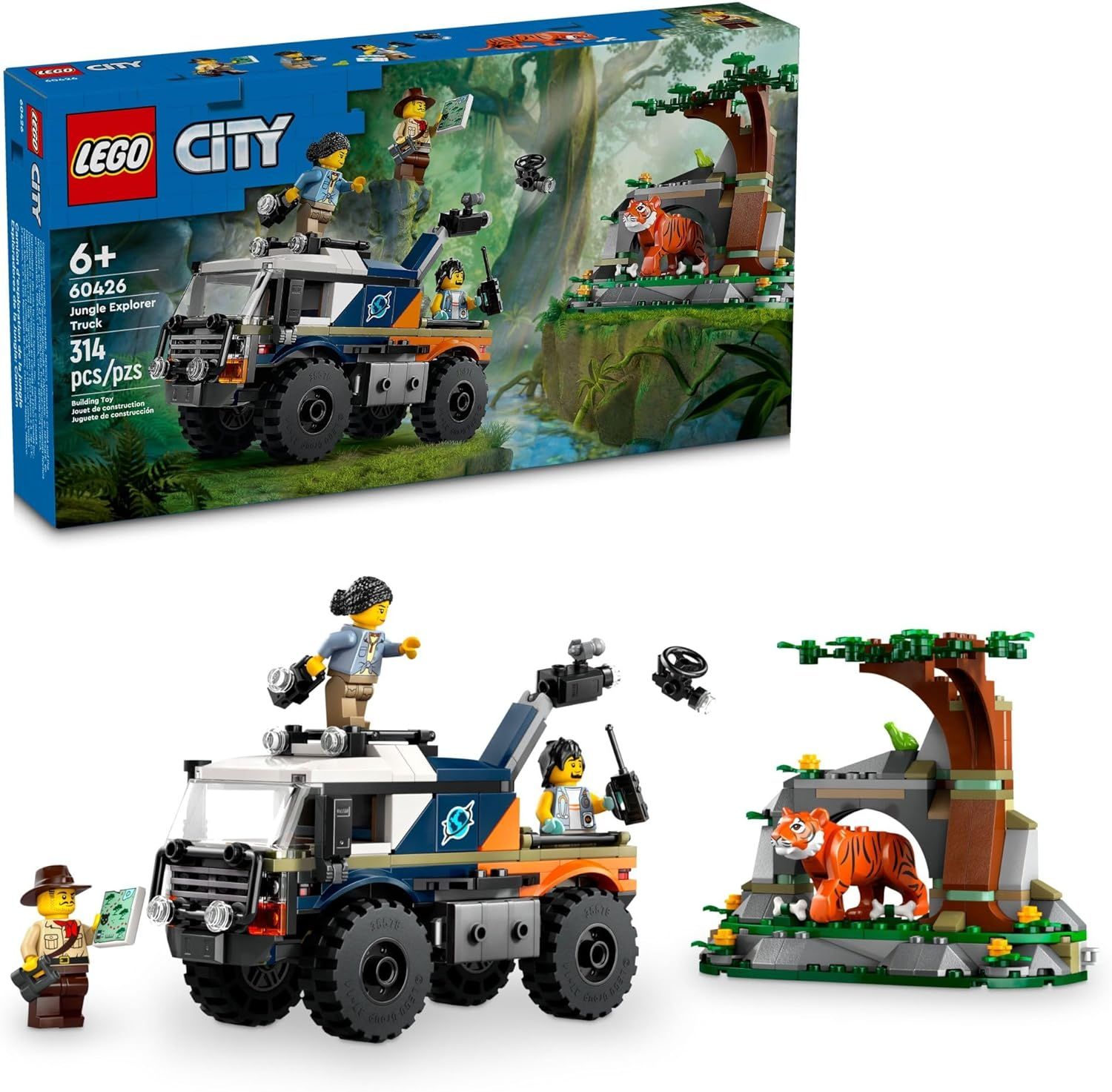 LEGO CITY EXPLORADORES DE LA JUNGLA CAMION 314 PIEZAS